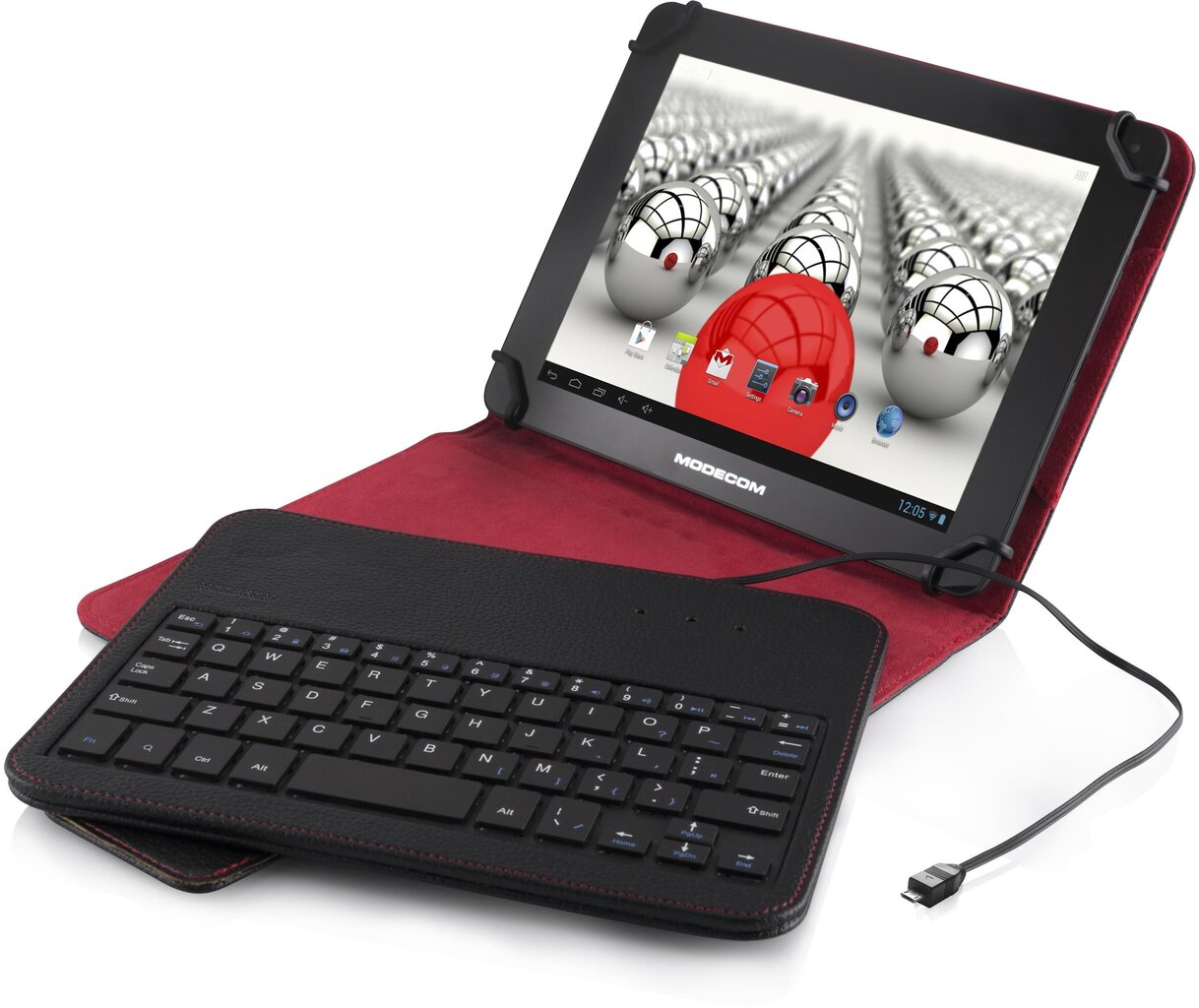 Planšetinio kompiuterio klaviatūra su dėklu Modecom MC-TKC08 kaina ir informacija | Planšečių, el. skaityklių dėklai | pigu.lt
