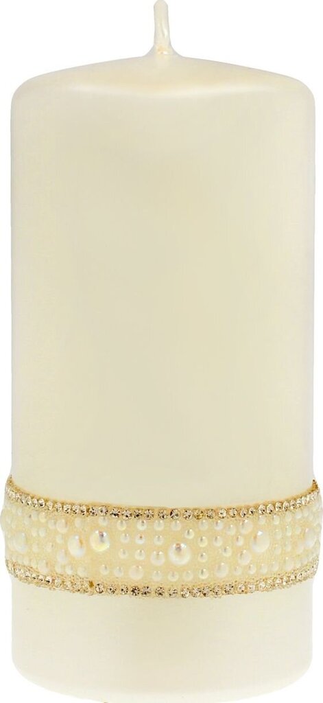 Artman dekoratyvinė žvakė Crystal Opal Pearl balta - vidutinis volelis, 1 vnt. kaina ir informacija | Žvakės, Žvakidės | pigu.lt