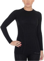 Termo marškinėliai moterims Brubeck Active Wool Black LS12810 kaina ir informacija | Termo apatiniai moterims | pigu.lt