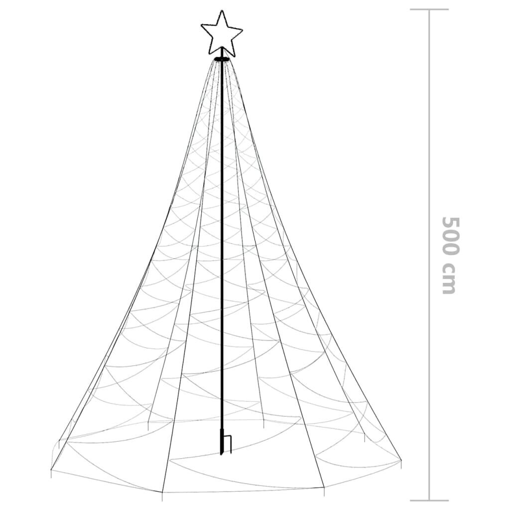 Kalėdų eglutė su metaliniu stulpu, 5 m kaina ir informacija | Eglutės, vainikai, stovai | pigu.lt