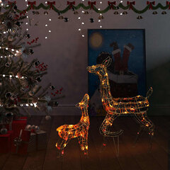 Kalėdinė dekoracija elnių šeima, akrilas, 160 spalvotų LED цена и информация | Рождественские украшения | pigu.lt