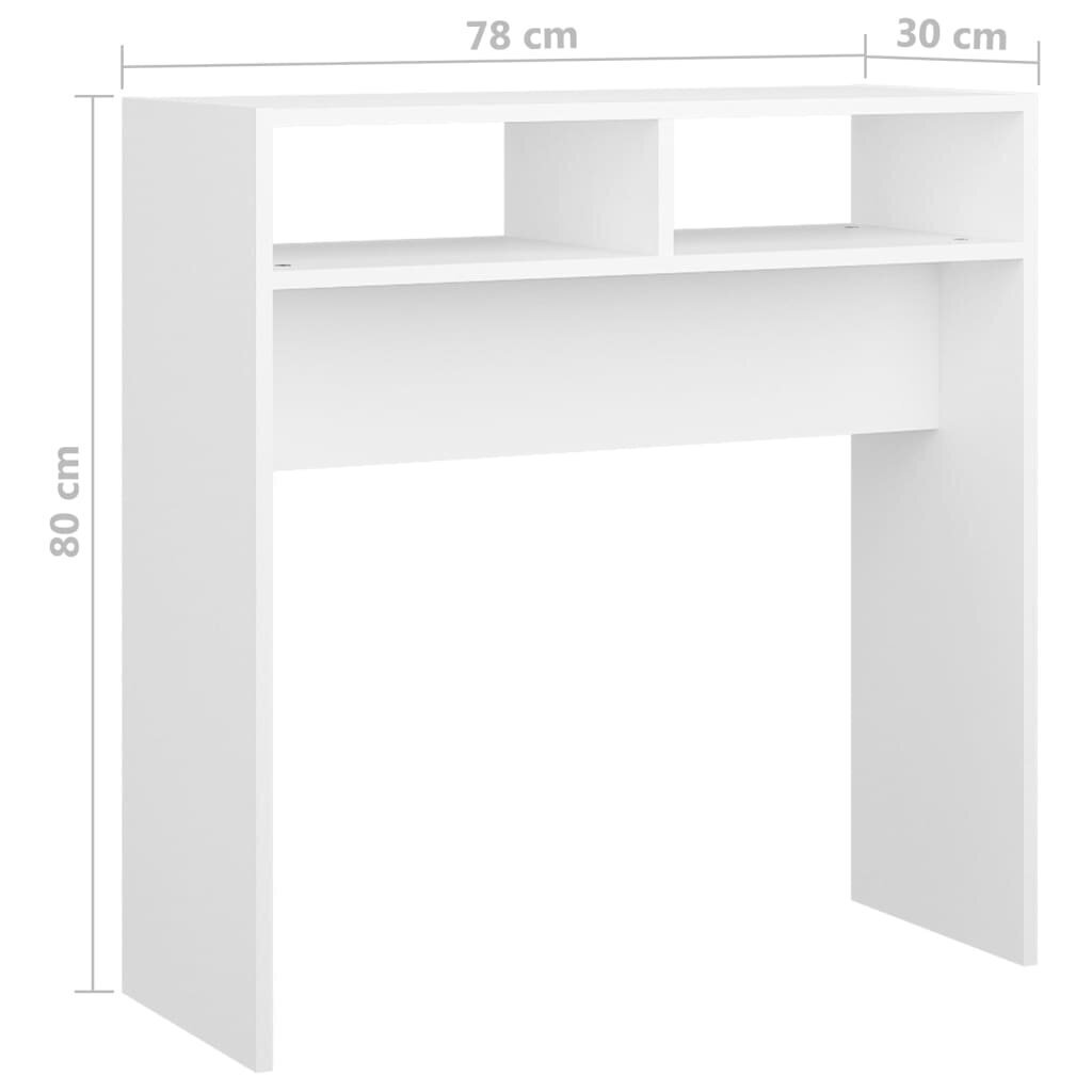 Konsolinis staliukas, 78x30x80cm, baltos spalvos kaina ir informacija | Kavos staliukai | pigu.lt