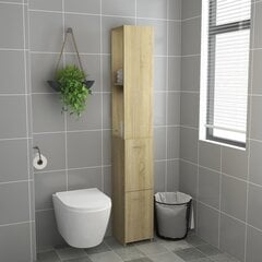 Vonios kambario spintelė, 25x25x170cm, ąžuolo spalvos цена и информация | Шкафчики для ванной | pigu.lt
