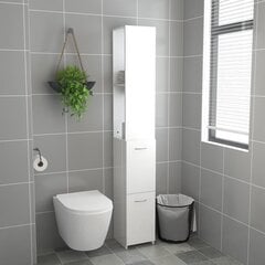 Vonios kambario spintelė, 25x25x170cm, balta цена и информация | Шкафчики для ванной | pigu.lt