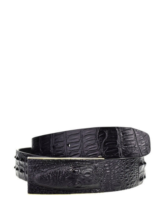 Vyriškas odinis diržas su sagtimi Crocodile BB1, juodos spalvos kaina ir informacija | Vyriški diržai | pigu.lt