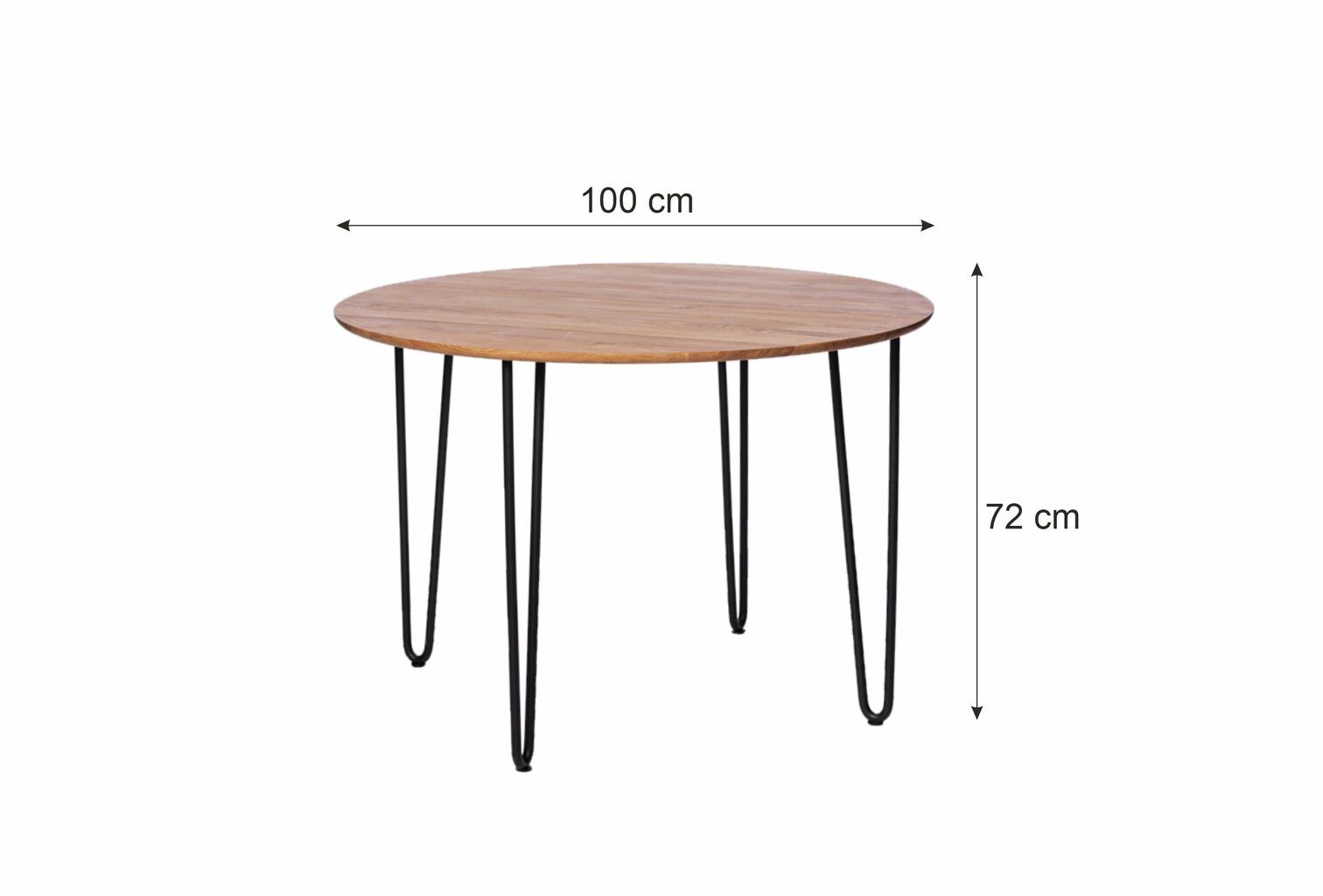 Pietų stalas Hairpin Round, pagaminta Lietuvoje kaina ir informacija | Virtuvės ir valgomojo stalai, staliukai | pigu.lt