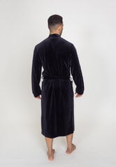 Vyriškas chalatas, juodas, sujuosiamas diržu, SMA31003 kaina ir informacija | Vyriški chalatai, pižamos | pigu.lt