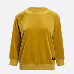 Moteriškas džemperis 3/4 rankovėmis, retro, aksominis, geltonas SNP21099 kaina ir informacija | Džemperiai moterims | pigu.lt