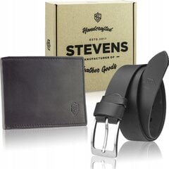 Подарочный набор из натуральной кожи Stevens (кошелек + ремень) цена и информация | Мужские кошельки | pigu.lt