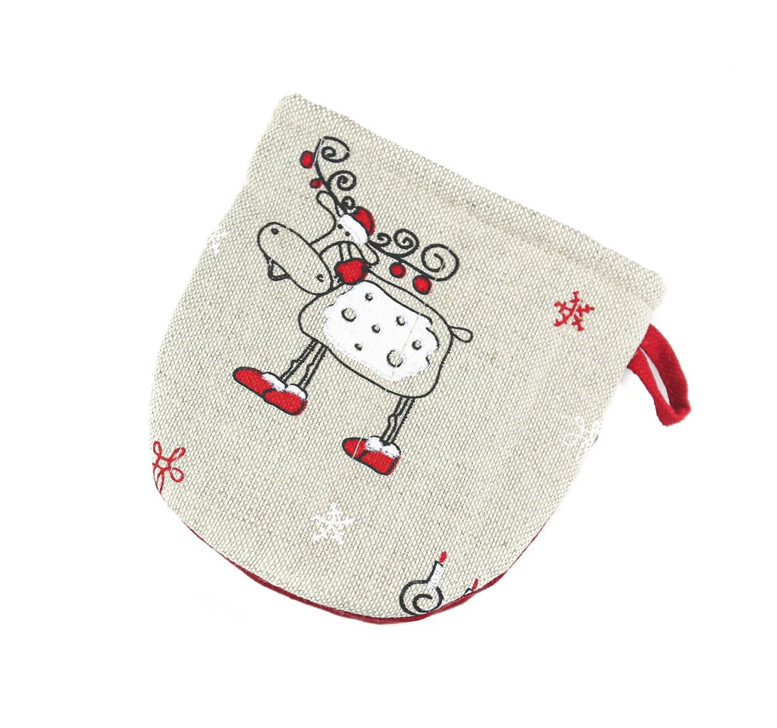 Lininė puodkėlė „Kalėdų briedžiai“ kaina ir informacija | Virtuviniai rankšluosčiai, pirštinės, prijuostės | pigu.lt