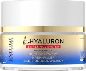 Питательный крем-филлер для лица для зрелой кожи Eveline bioHYALURON 3xRetinol System 60+, 50 мл. цена и информация | Кремы для лица | pigu.lt