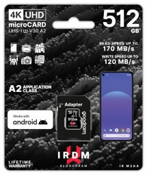 Goodram 512GB microSDXC + Adapter цена и информация | Atminties kortelės fotoaparatams, kameroms | pigu.lt