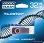 USB laikmena Goodram Twister 32 GB USB 2.0, juoda kaina ir informacija | USB laikmenos | pigu.lt