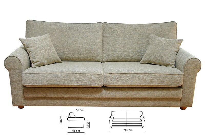 Sofa-lova Greta 3S, šviesiai pilka цена и информация | Sofos | pigu.lt