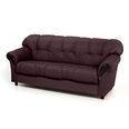 Sofa-lova Rosa 3S N, tamsiai raudona/juoda