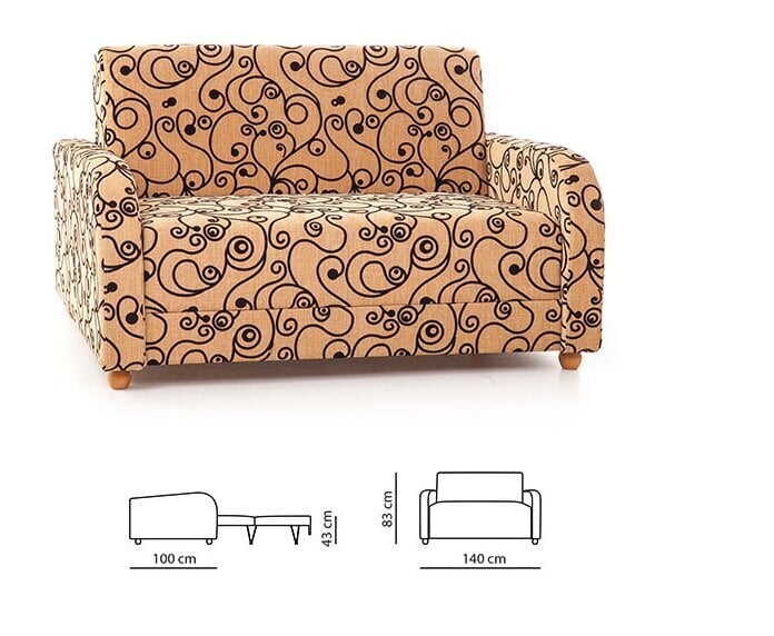 Sofa-lova Simona 2S, šviesiai pilka kaina ir informacija | Sofos | pigu.lt