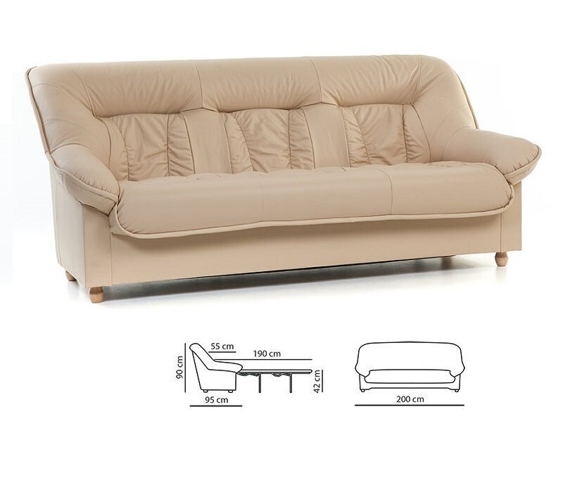 Sofa-lova Spencer 3N, tamsiai ruda kaina ir informacija | Sofos | pigu.lt