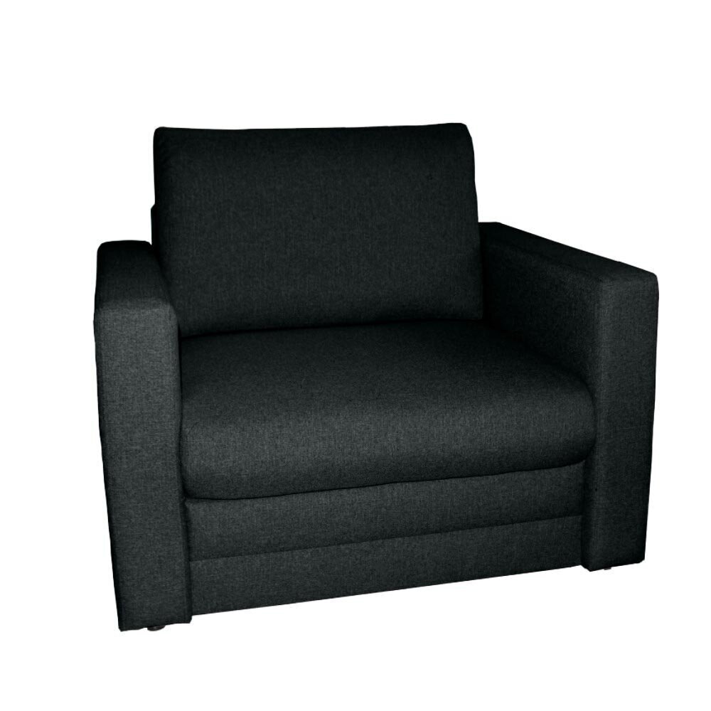 Išskleidžiamas fotelis Kristiina, juodas kaina ir informacija | Svetainės foteliai | pigu.lt