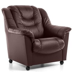 Svetainės fotelis Mann, tamsiai rudas kaina ir informacija | Svetainės foteliai | pigu.lt