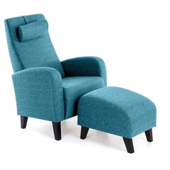 Кресло с подставкой для ног Otto, синее цена и информация | Кресла в гостиную | pigu.lt