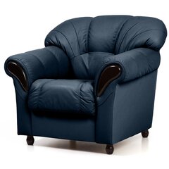 Fotelis Rosa K, tamsiai mėlynas/juodas kaina ir informacija | Svetainės foteliai | pigu.lt