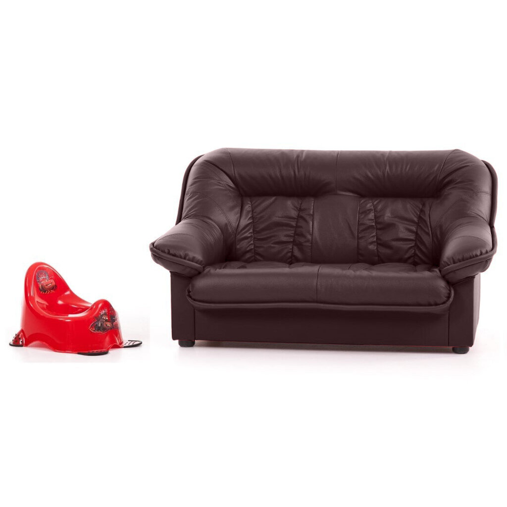 Vaikiška sofa Mini Spencer, oda, raudona kaina ir informacija | Vaikiški sėdmaišiai, foteliai, pufai | pigu.lt