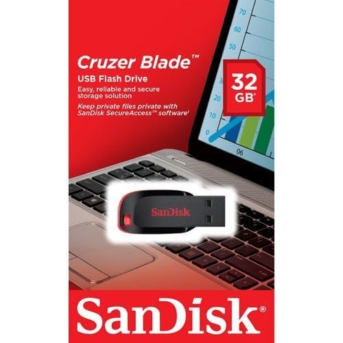 SanDisk Cruzer Blade USB 2.0 32GB kaina ir informacija | USB laikmenos | pigu.lt