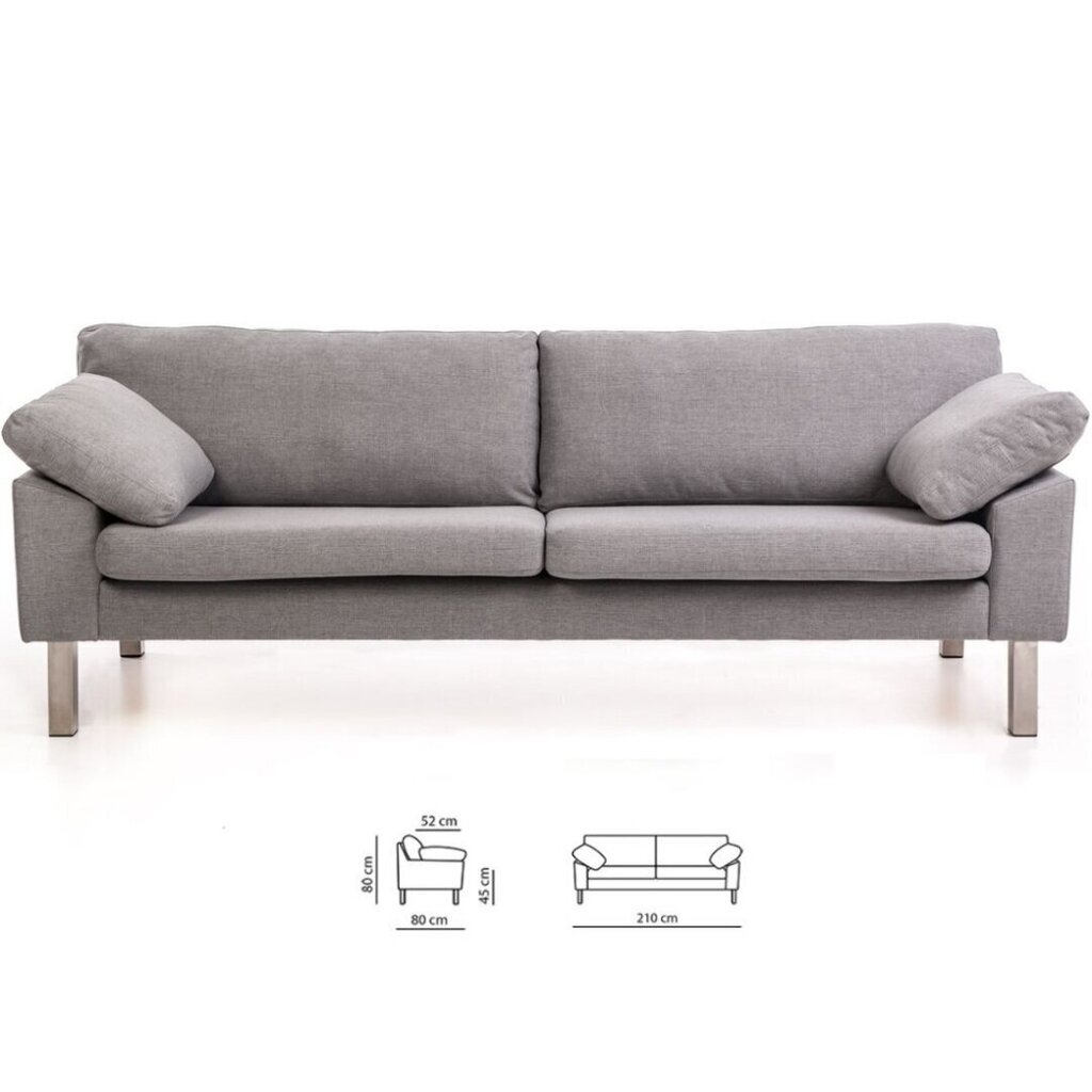 Sofa Fiona 3S, mėlyna цена и информация | Sofos | pigu.lt