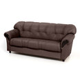Sofa Rosa 3S N, tamsiai ruda/juoda