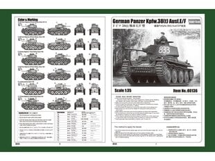 Сборная пластиковая модель Hobbyboss - German Panzer Kpfw.38(t) Ausf.E/F, 1/35, 80136 цена и информация | Конструкторы и кубики | pigu.lt