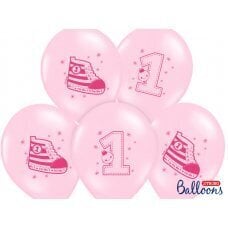 Balionas - apvalus, rožinis, pirmas gimtadienis. kaina ir informacija | Balionai | pigu.lt