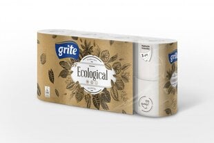 Туалетная бумага GRITE Ecological 8, серая, 3-x слойная, 8×7=56 шт., Ø 11.2 цена и информация | Туалетная бумага, бумажные полотенца | pigu.lt