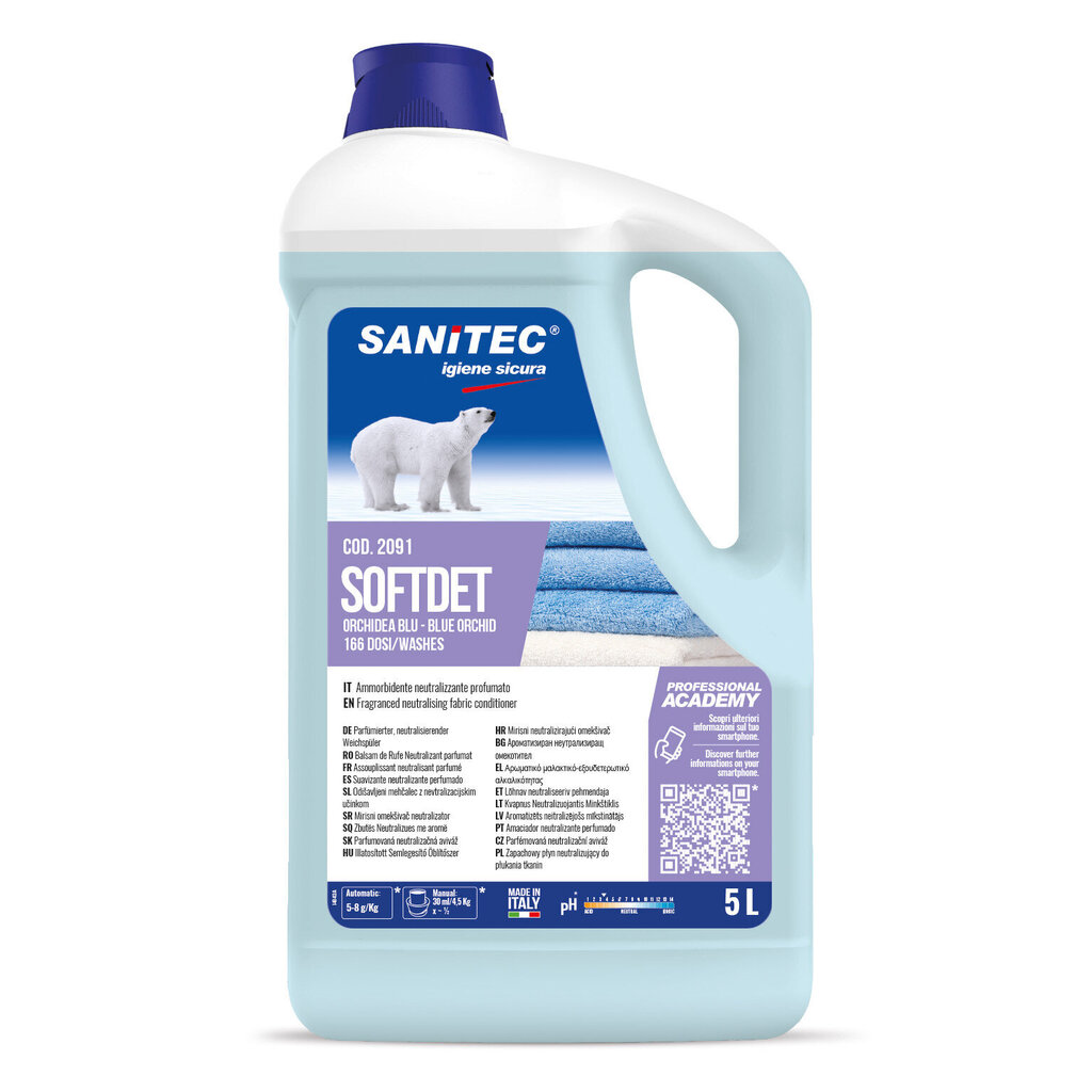 Audinių minkštiklis Sanitec SOFTDET Blue Orchid, 5 L (2) цена и информация | Skalbimo priemonės | pigu.lt