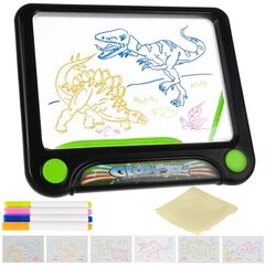 Волшебная доска для рисования для детей Magic Drawing Pad LED, ручка + тряпочка для протирания доски цена и информация | Развивающие игрушки | pigu.lt