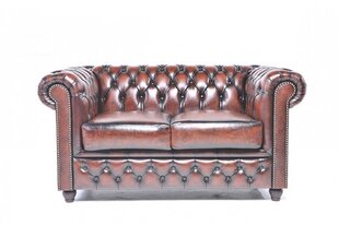 Chesterfield Original odinė sofa, 2- ų sėdimų vietų, Drumzlinai ruda kaina ir informacija | Svetainės foteliai | pigu.lt