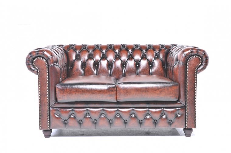 Bakery Descriptive Recover Chesterfield Original odinė sofa, 2- ų sėdimų vietų, Drumzlinai ruda kaina  | pigu.lt