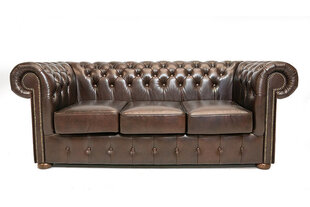 Chesterfield Class кожаный диван | 3-х местный |  мутный коричневый| Гарантия 12 лет цена и информация | Диваны | pigu.lt