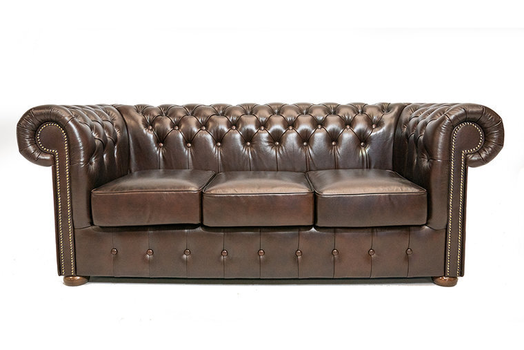 Chesterfield Class odinė sofa | 3-jų vietų | Tamsiai ruda | 12 metų  garantija kaina | pigu.lt