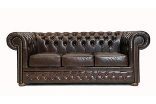 Chesterfield First Class odinė sofa | 3-jų vietų | Tamsiai ruda| 12 metų garantija kaina ir informacija | Sofos | pigu.lt