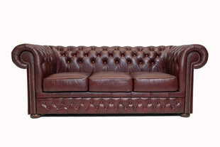 Chesterfield First Class кожаный диван| 3-х местный |  мутный красный | Гарантия 12 лет цена и информация | Диваны | pigu.lt