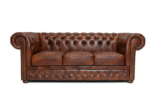 Chesterfield First Class odinė sofa | 3-jų vietų | Drumzlina ruda| 12 metų garantija kaina ir informacija | Sofos | pigu.lt
