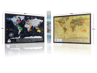 Стираемая карта мира + бесплатная карта мировых столиц цена и информация | Карты мира | pigu.lt
