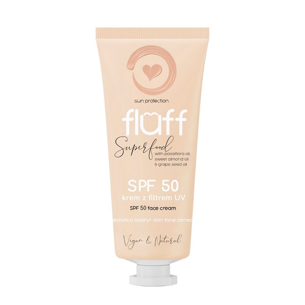 Tonalinis kremas Fluff Super Food Face Cream SPF50, 50 ml kaina ir informacija | Makiažo pagrindai, pudros | pigu.lt