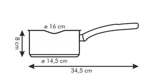 Tescoma prikaistuvis su dviem snapeliais, 16 cm, 1.5 l kaina ir informacija | Puodai, greitpuodžiai | pigu.lt