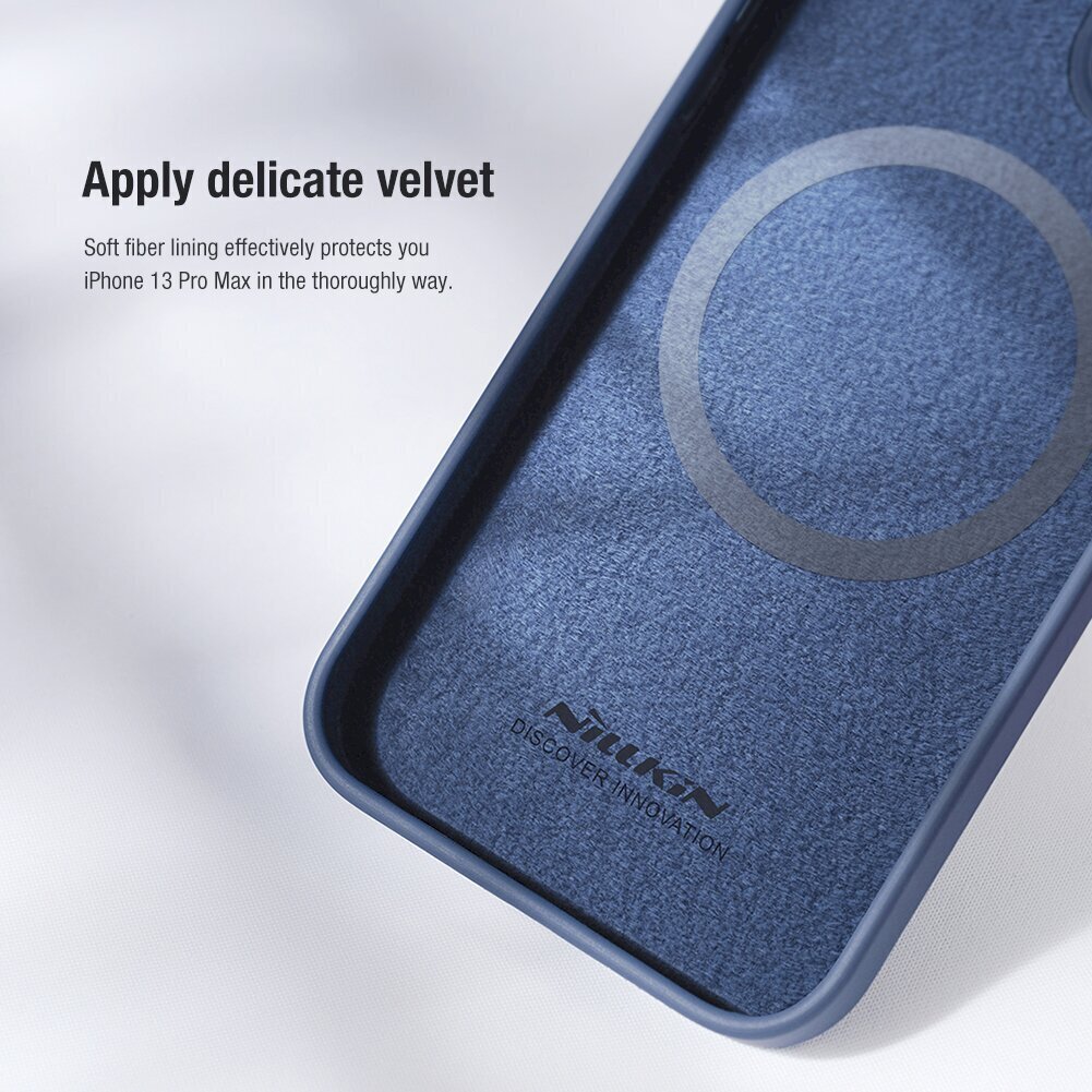 Nillkin CamShield Silky Magnetic Silicone Case, skirtas iPhone 13 Pro Max, juodas цена и информация | Telefono dėklai | pigu.lt