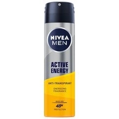 Purškiamasis dezodorantas Nivea Active energy vyrams,150 ml kaina ir informacija | Dezodorantai | pigu.lt