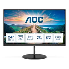 LCD Monitor|AOC|Q24V4EA|23.8"|Panel IPS|1920x1080|16:9|75Hz|Matte|4 ms|Speakers|Tilt|Colour Black|Q24V4EA цена и информация | Мониторы | pigu.lt