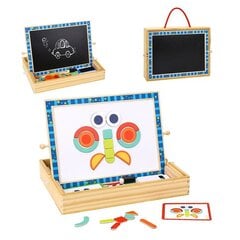 Двусторонняя деревянная магнитная доска для рисования с пазлом цена и информация | Развивающие игрушки | pigu.lt