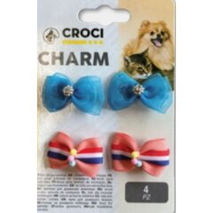 Croci Charm kaspinėliai su sagtuku, 4vnt, 3.5cm kaina ir informacija | Priežiūros priemonės gyvūnams | pigu.lt