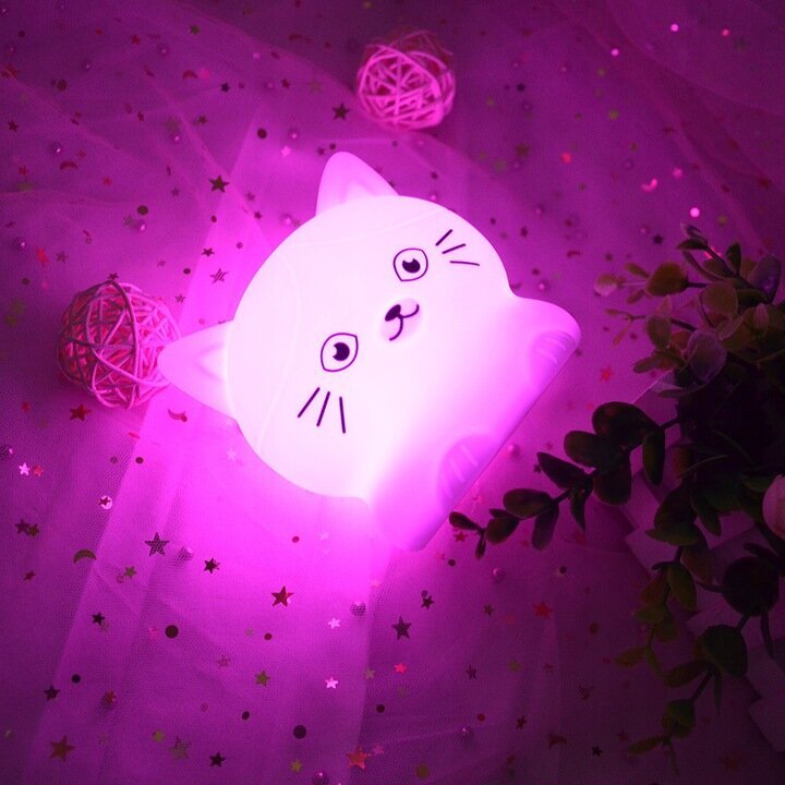 Katės formos įkraunama LED silikoninė lempa su pultu kaina ir informacija | Vaikiški šviestuvai | pigu.lt